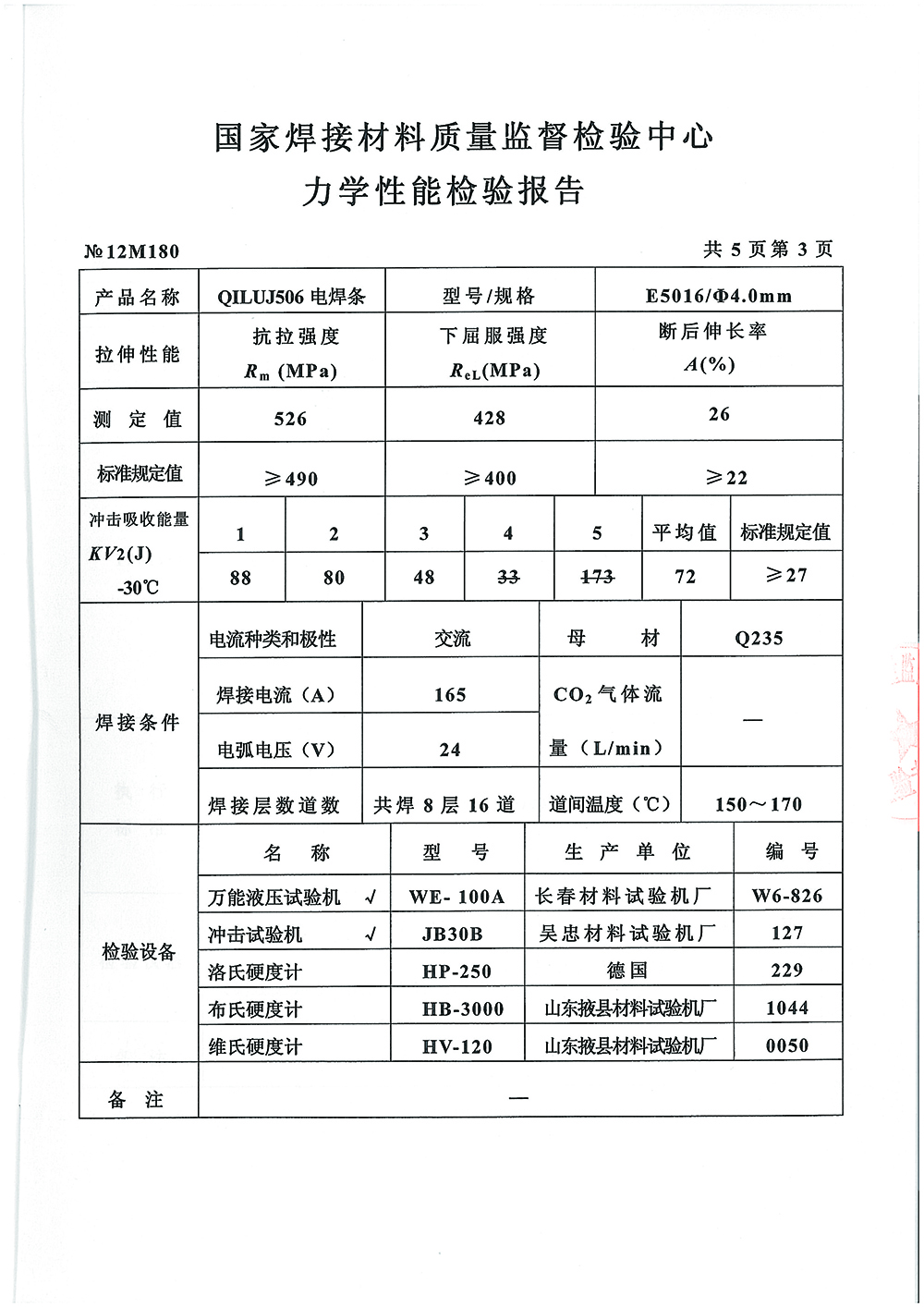 QILUJ566 Welding Rod Inspection Report Page 3