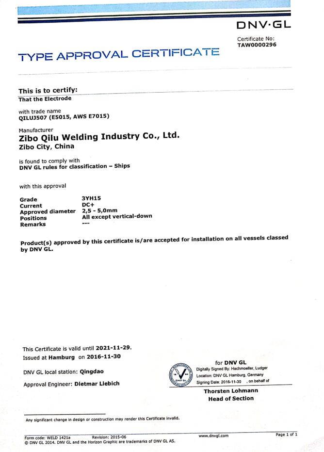 GL.DNV. E7015 
